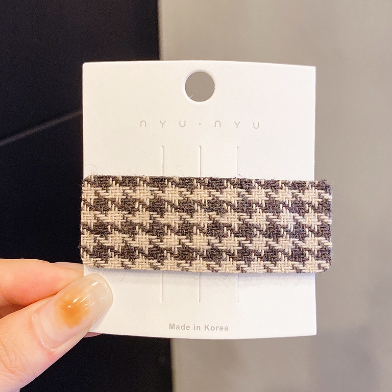 Kẹp Tóc Họa Tiết Houndstooth Thời Trang Hàn Quốc Cho Nữ