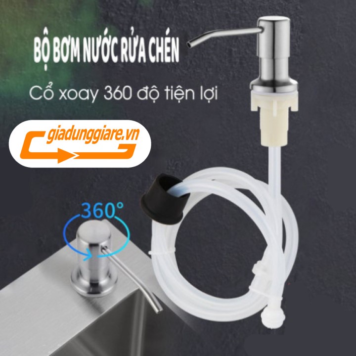BỘ VÒI XỊT NƯỚC RỬA CHÉN gắn bồn rửa tự bơm hút dầu rửa bát với ống dẫn silicon dài 1,2m giúp kệ bếp đẹp và gọn gàng