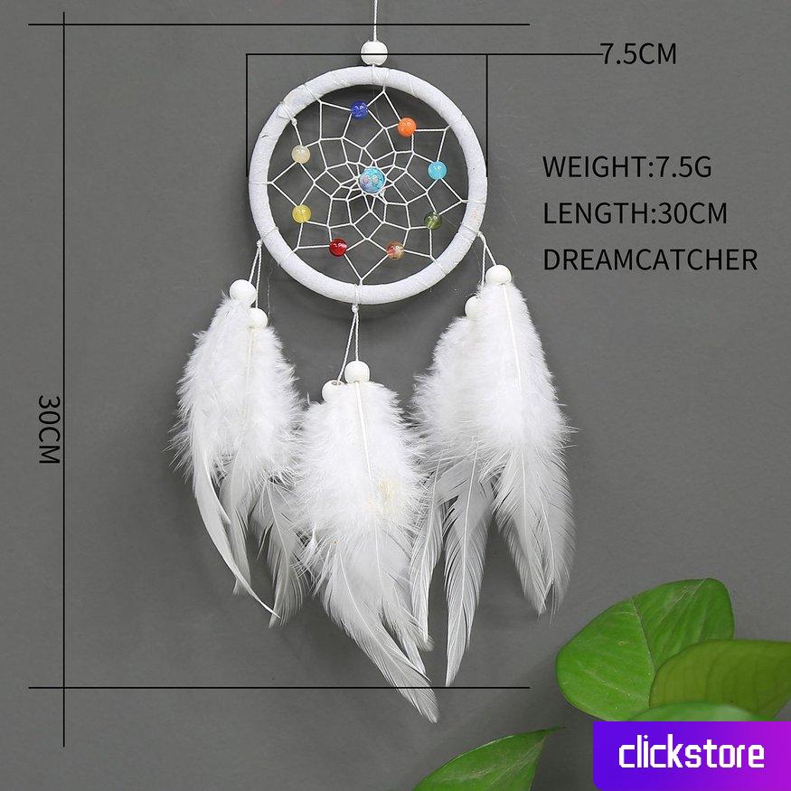 Phụ kiện trang trí Dream Catcher hình tròn màu trắng 2008