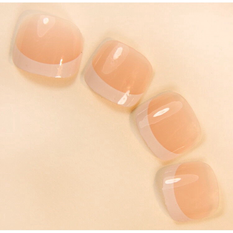 [Hàng mới về] Set 24 móng chân giả kèm keo dán thiết kế vuông vắn tiện dụng