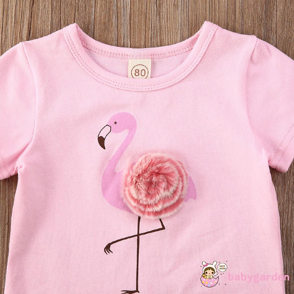 Set Áo Thun 3d Tay Ngắn &amp; Quần Short Cho Bé Gái