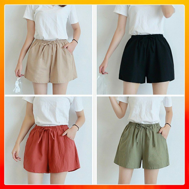 Quần short xước cạp chun nhiều màu