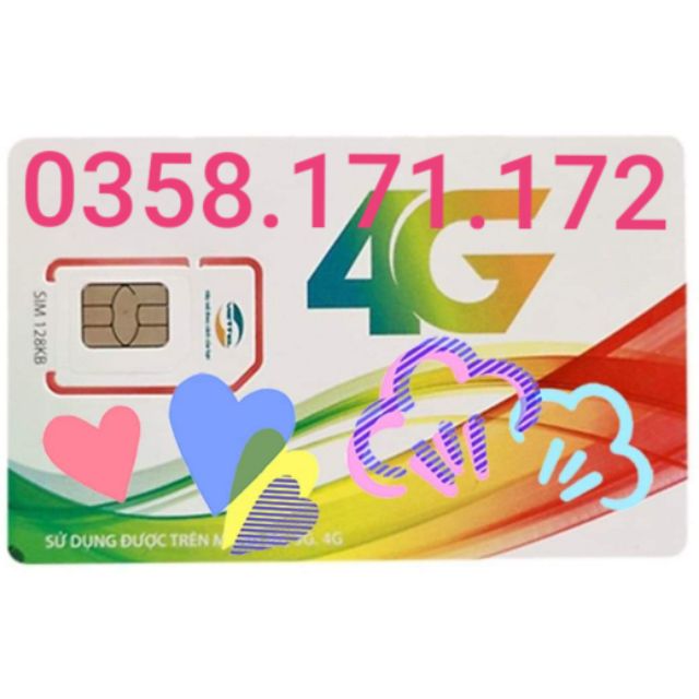 Sim số đẹp mạng Viettel: 0358171172
