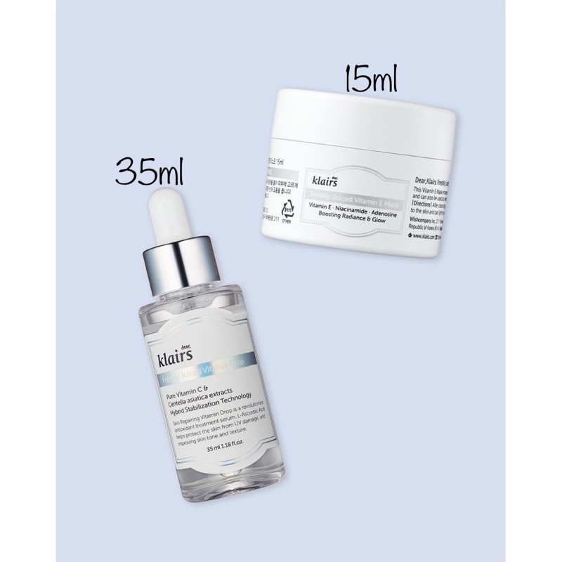 [Mã COS1904 giảm 8% đơn 300K] [Chính Hãng] Bộ Kit Dear Klairs Vitamin Duo Serum Vitamin C 35ml + Kem Vitamin E 15ml | BigBuy360 - bigbuy360.vn