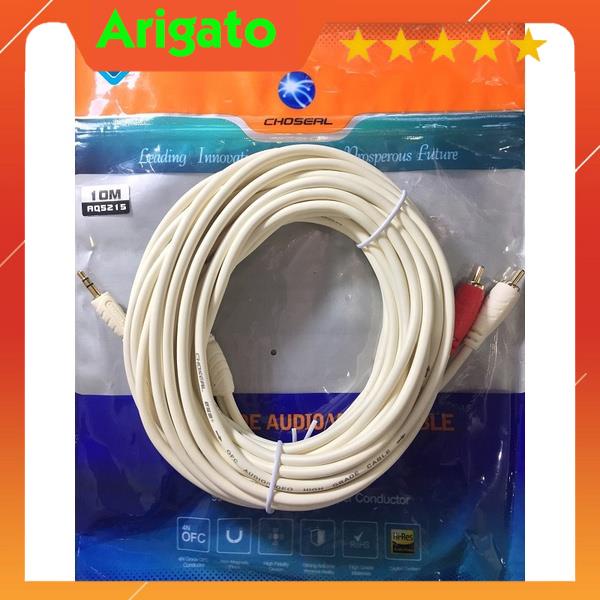 Dây loa trắng 1 ra 2 1,5M 1,8M 3M 5M 10M đầu mạ đồng Arigato bảo hành 3 tháng ECOBA TTBO COMPUTER