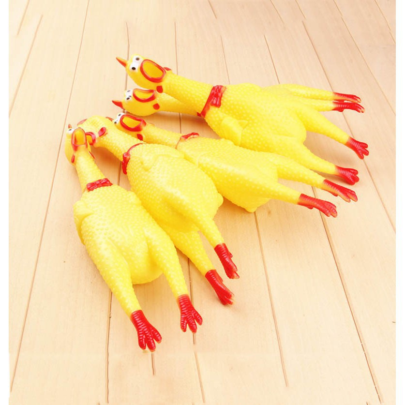 Đồ chơi hình gà phát ra tiếng bằng cao su cho chó gặm