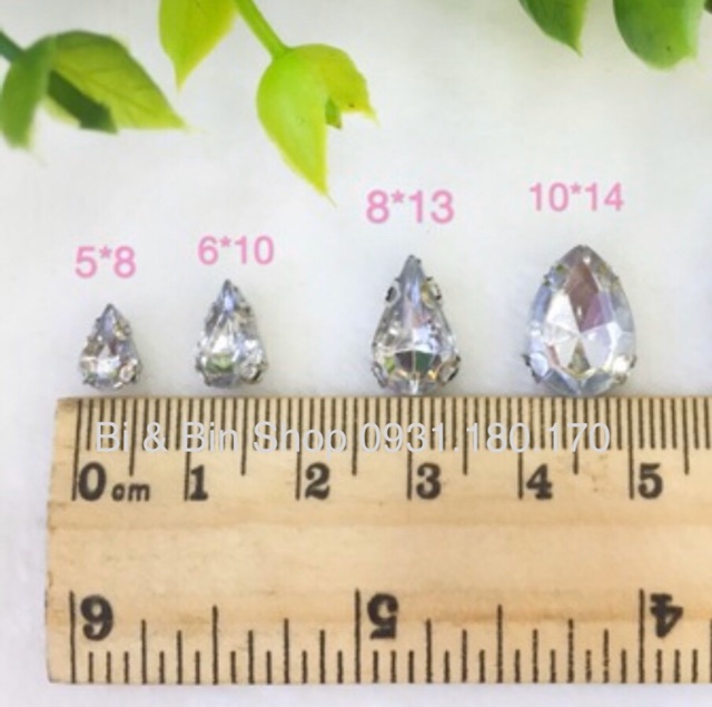 200 Viên Đá Đế Giọt Nước Hạt Pha Lê Màu Trắng Đính Kết Trang Phục Thời trang