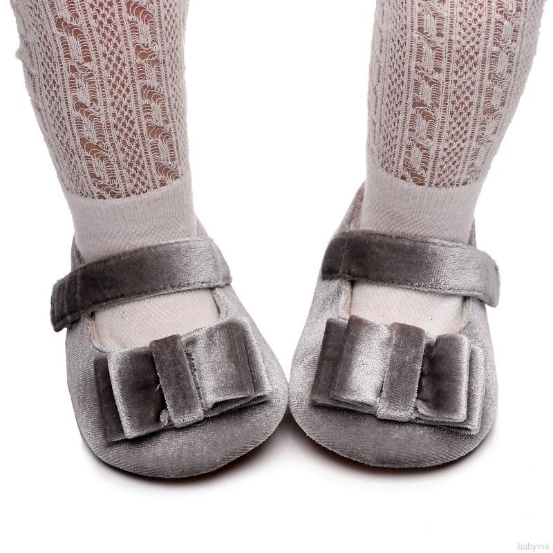 Giày búp bê tập đi đính nơ dễ thương cho bé gái