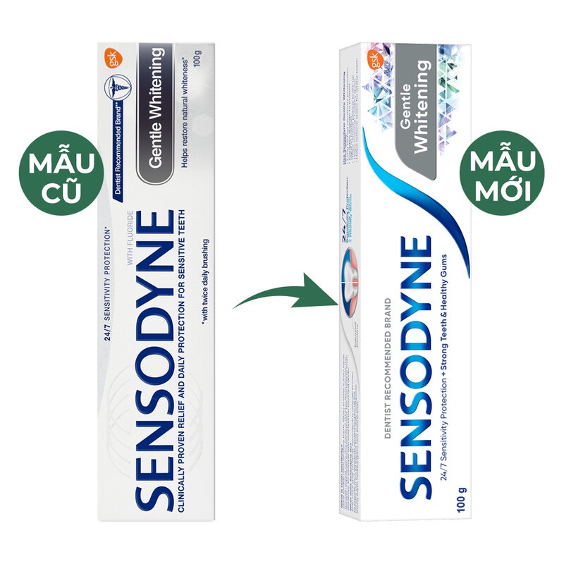 Kem đánh răng giảm ê buốt trắng tự nhiên Sensodyne Gentle Whitening 100g