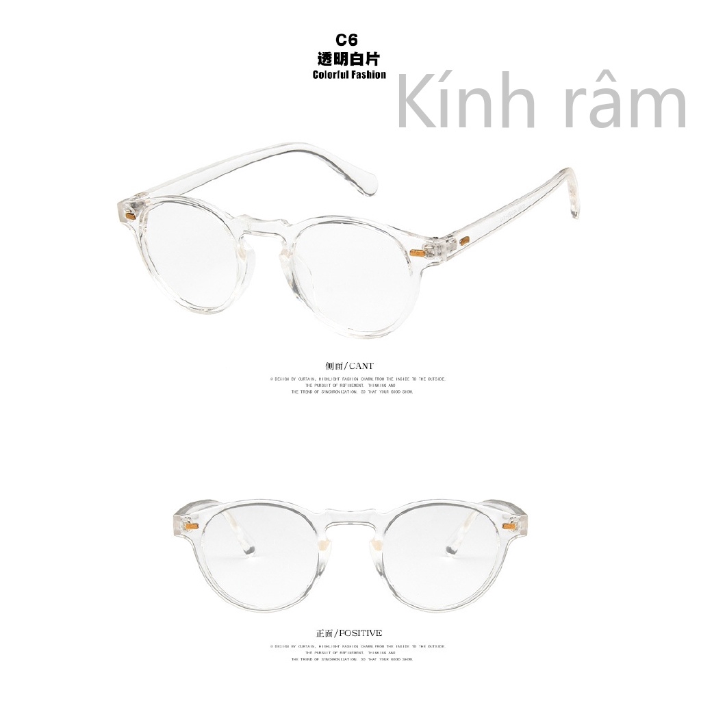 Kính mát tròn gọng kim loại cao cấp cho nam