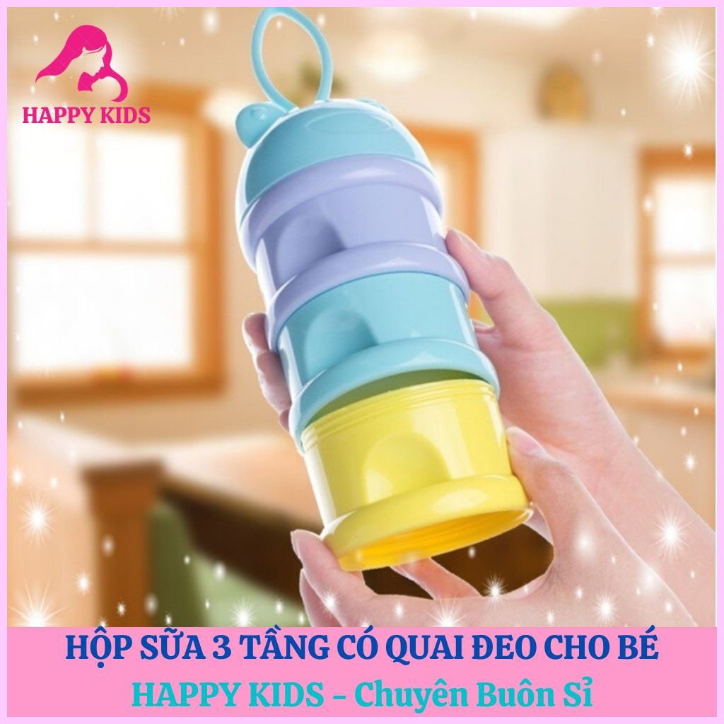 Hộp chia sữa 3 tầng có quai đeo - Bình chia sữa 3 ngăn