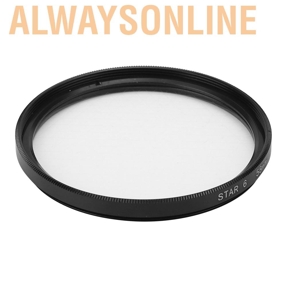 Alwaysonline Star Lens Filter 58mm Optical Glass Aluminum Alloy SLR Camera For