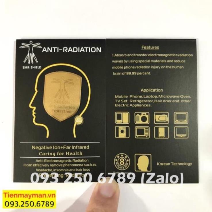 Chip Ngăn Bức Xạ Điện Điện Thoại Hàn Quốc 24K Gold, Miếng Dán Chống Bức Xạ Điện Từ Có Hại Với Con Người