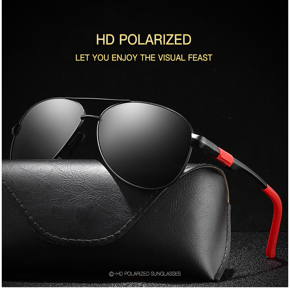 JN IMPRESSION  kính râm phân cực nam kính râm không gọng kính nhìn đêm người lái xe ô tô Kính râm lái xe phân cực chống lóa