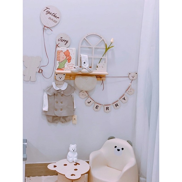Cờ gỗ decor phòng cho bé