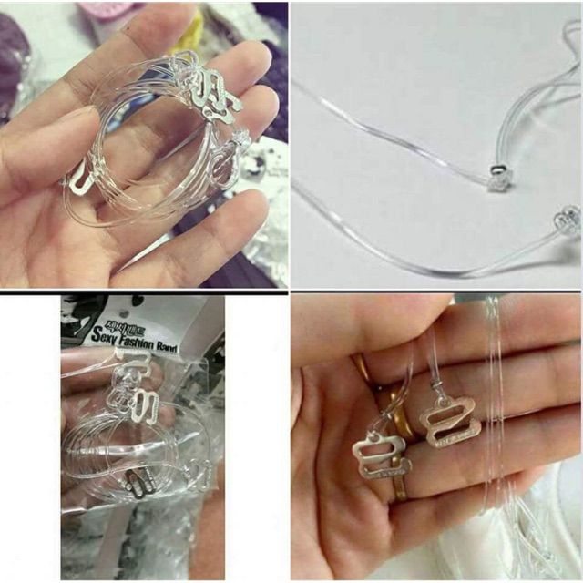 Dây áo ngực trong suốt sợi bún phở mảnh nhỏ tự nhiên xuất Hàn túi 1 đôi