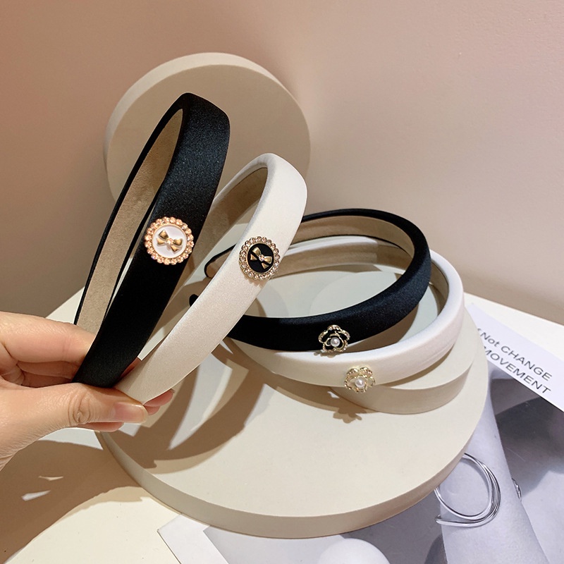 Băng Đô Cài Tóc Đính Hoa Trà Kiểu Pháp Cổ Điển Sang Trọng Thời Trang Cao Cấp