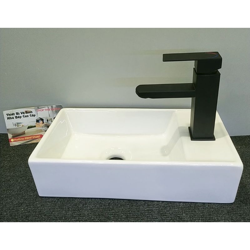 Lavabo vuông siêu nhỏ mini, chậu rửa mặt dùng cho không gian chật hẹp