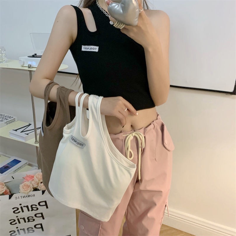 Áo Hai Dây Dáng Ôm Ngắn Hở Vai Thời Trang Mùa Thu Dành Cho Nữ