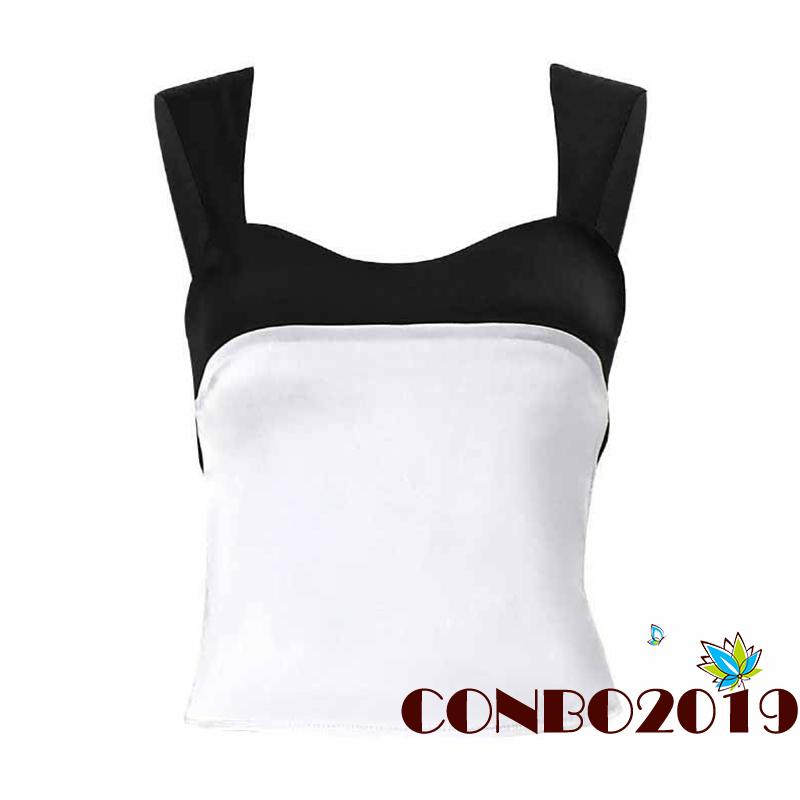 Hgm Áo Tank Top Cổ Thấp Khoét Sâu Màu Sắc Phù Hợp Với Mùa Hè Cho Nữ