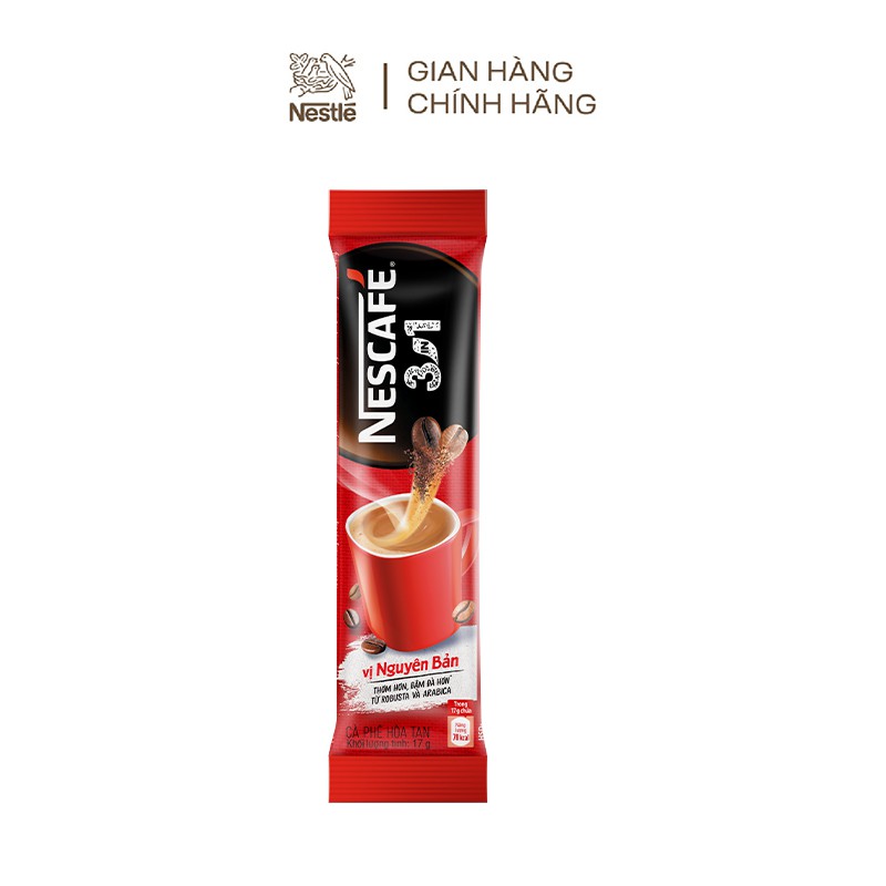 Cà phê hòa tan Nescafé 3in1 công thức cải tiến - vị nguyên bản (Bịch 46 gói x17g)