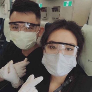 Kính bảo hộ mắt trắng gọng đen
