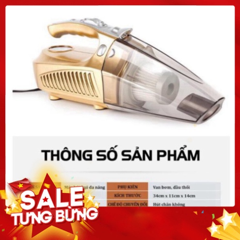 [FREE SHIP] 💥[CHÍNH HÃNG + FREE SHIP]💥 Máy Hút Bụi ô tô 4 in 1 Bơm Lốp Đo Áp Suất Và Đèn Pin Siêu Sáng BẢO HÀNH 1 NĂM�