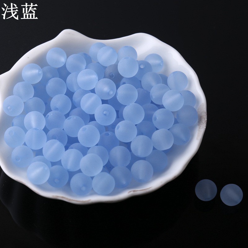 Set 50 hạt tròn trong suốt để làm trang sức thủ công 10mm