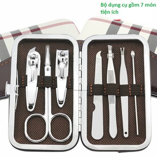 Bộ dụng cụ cắt móng tay móng chân nhỏ gọn 7 món chất inox không rỉ ld01