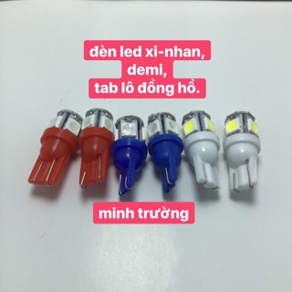 bộ 2 đèn led xi nhan màu T10 gắn xe máy