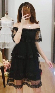 Đầm lưới tầng dự tiệc sang chảnh