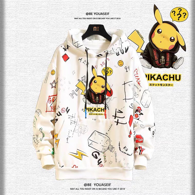 Áo Hoodie Hot Trend Nam Nữ Unisex Dài Tay Có Mũ Trùm Túi Bụng Họa Tiết Pikachu - Hana Store | BigBuy360 - bigbuy360.vn