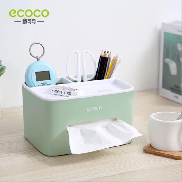 Hộp đựng giấy ăn, đựng điều khiển đa chức năng để bàn Ecoco - Gia Dụng SAPOO