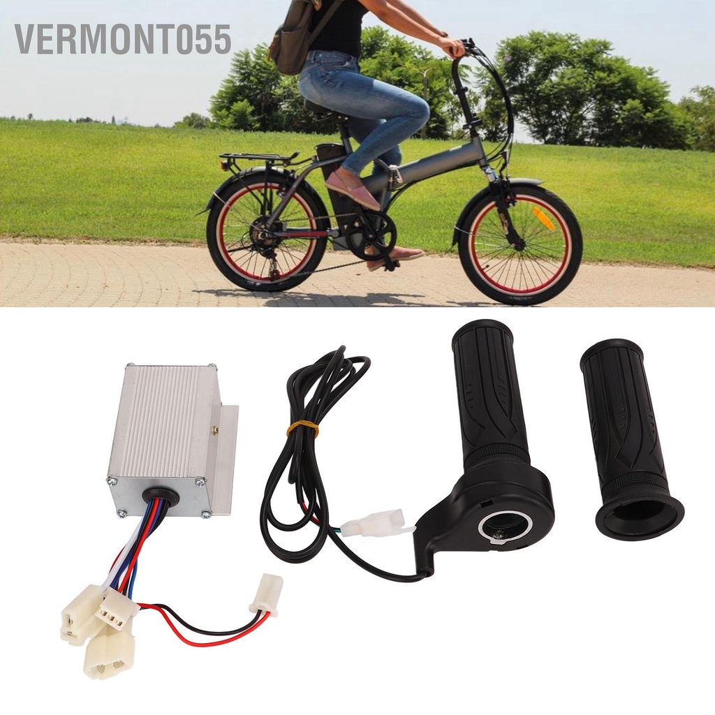 Có thể bán buôn Bộ điều khiển bướm ga bằng hợp kim nhôm chải cao su Tay cầm dây dài cho xe tay 12V 250W Vermont055 Hàng giao ngay