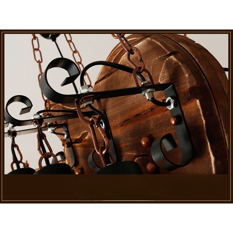 Đèn chùm gỗ hình đàn guitar nghệ thuật decor quán bar, nhà hàng ,nhà cửa phong cách hoài cổ, bụi bậm cá tính