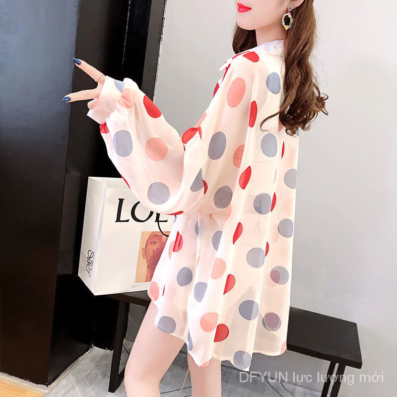 Áo Sơ Mi Chiffon Chống Nắng Họa Tiết Chấm Bi Thời Trang Mùa Hè Cho Nữ | BigBuy360 - bigbuy360.vn