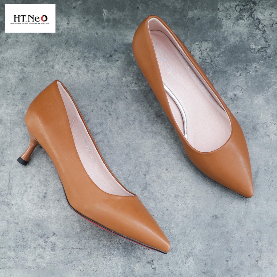 Giày cao gót mũi nhọn HT.NEO Thiết kế da cao cấp, đế cao 3cm, đường nét tinh tế CS235