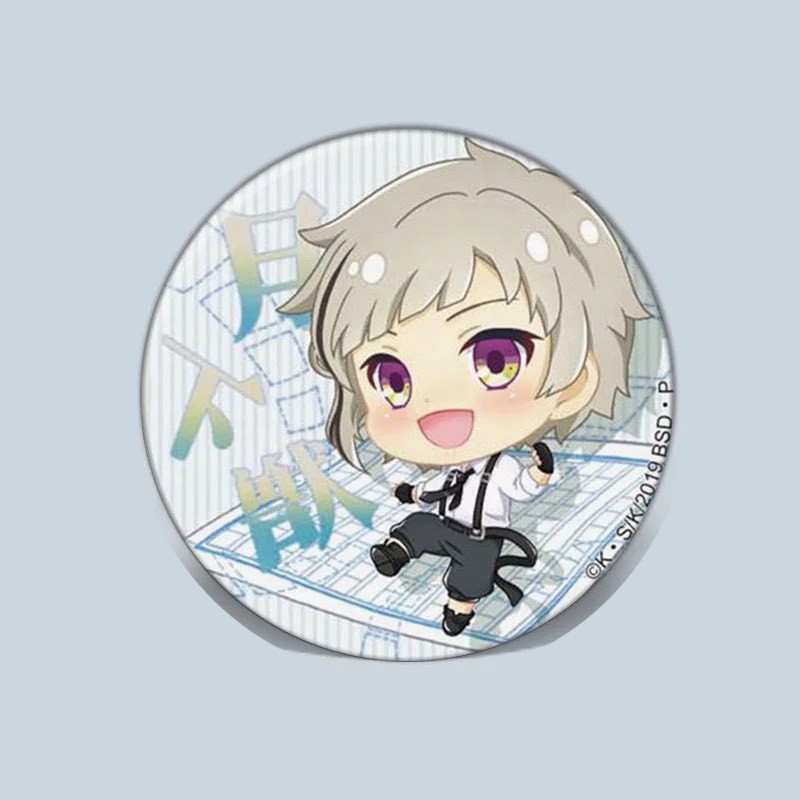 (BÀN CỜ) Huy hiệu cài áo in hình BUNGOU STRAY DOGS phụ kiện cài áo anime chibi xinh xắn dễ thương