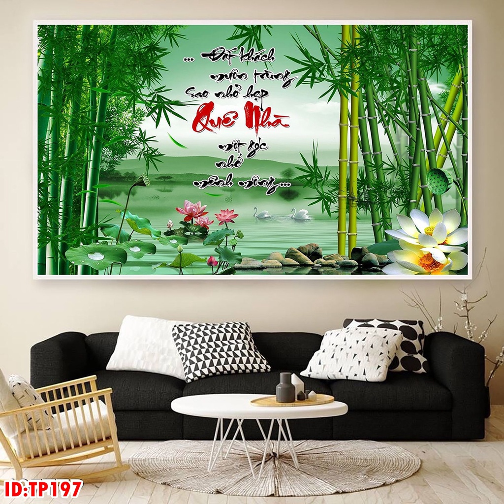 Tranh chữ thư pháp vô cùng ý nghĩa, Tâm - Nhẫn - Cuộc Sống...tranh tráng gương 5D siêu bóng, siêu đẹp.