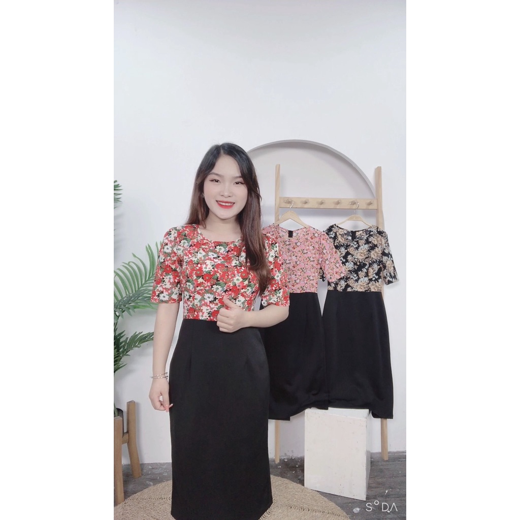 Đầm body hoa nhí dễ thương-MS08