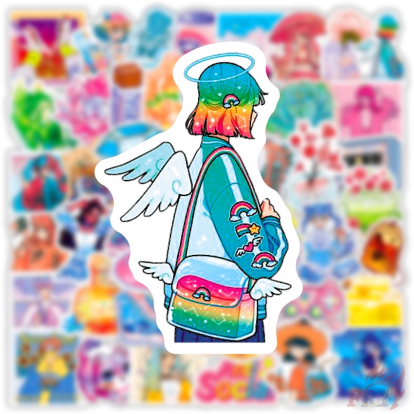 ❉ Harajuku Colorful Crystal Girl Stickers ❉ 50Pcs/Set Waterproof DIY Fashion Decals Doodle Stickers