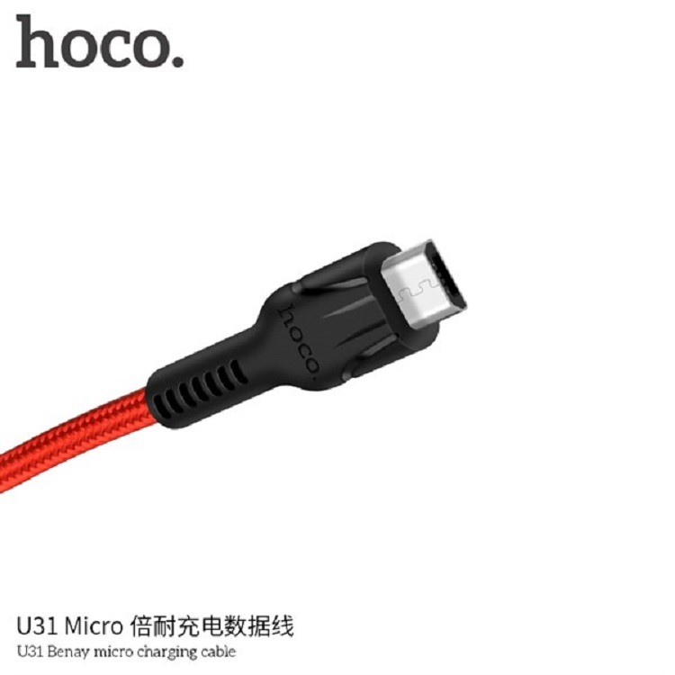 Cáp sạc nhanh ⚡FREESHIP50K⚡ Hoco U31 Micro 2.4A dài 1m2 - chính hãng