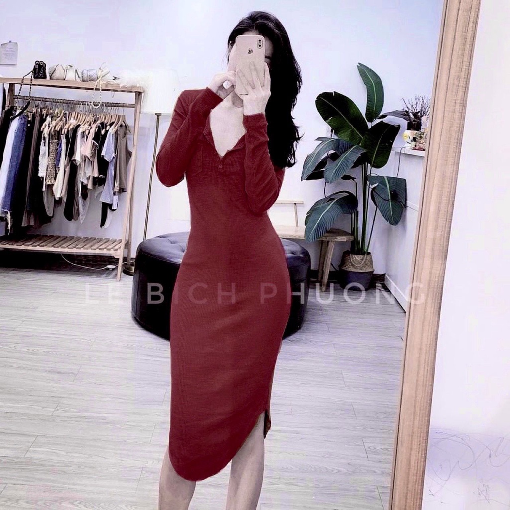 BÁN SỈ  - VÁY LEN TĂM BỔ CÚC VẠT TRÒN 2 MÀU CHO NỮ VN168