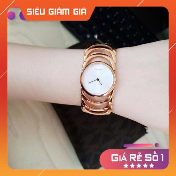[New 2021] Đồng hồ nữ Calvin Klein K4G23626 dạng lắc xương cá, vàng hồng Full Box ⚜️Hàng Authentic⚜️