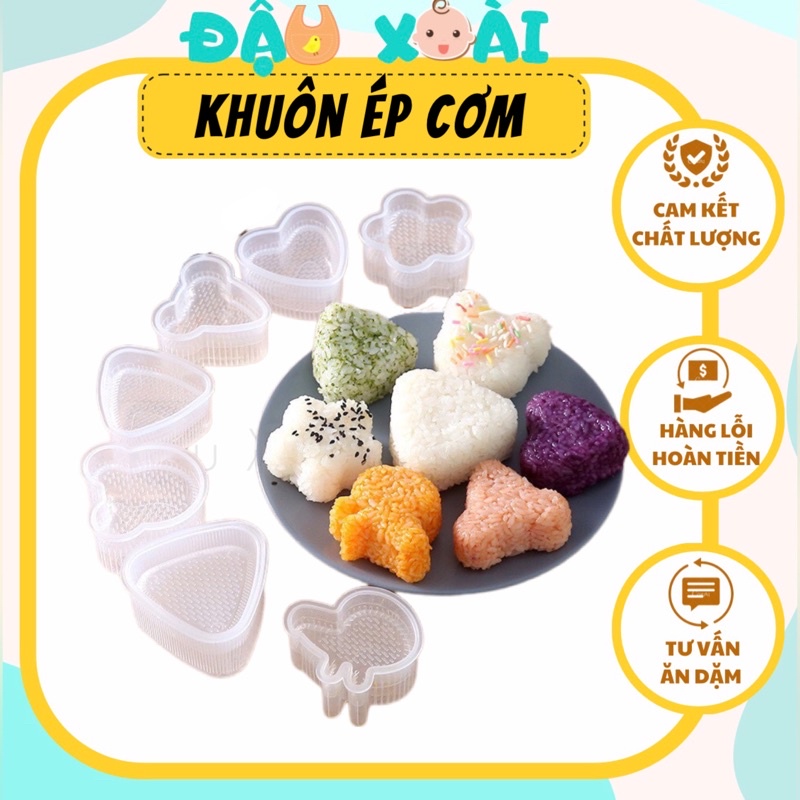 Khuôn cơm tạo hình tam giác/hoa/heo pep... cho bé ăn dặm