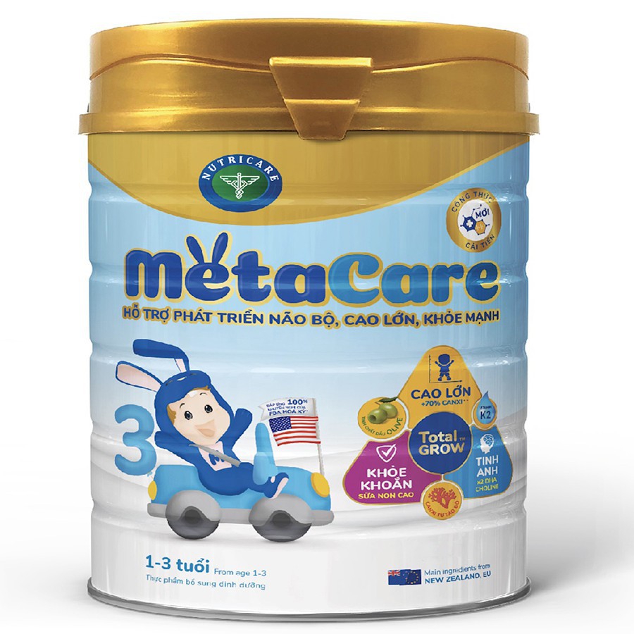 Sữa bột Nutricare Metacare 3 - phát triển toàn diện cho trẻ - lon 900g