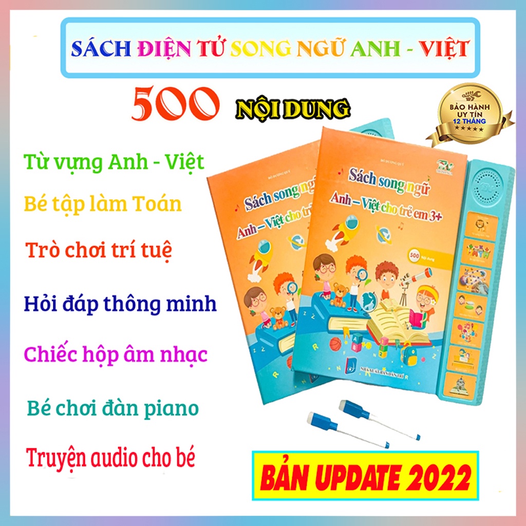 Sách điện tử song ngữ Anh - Việt cho trẻ em nhiều chủ đề phong phú kiêm bảng chữ cái điện tử thông minh