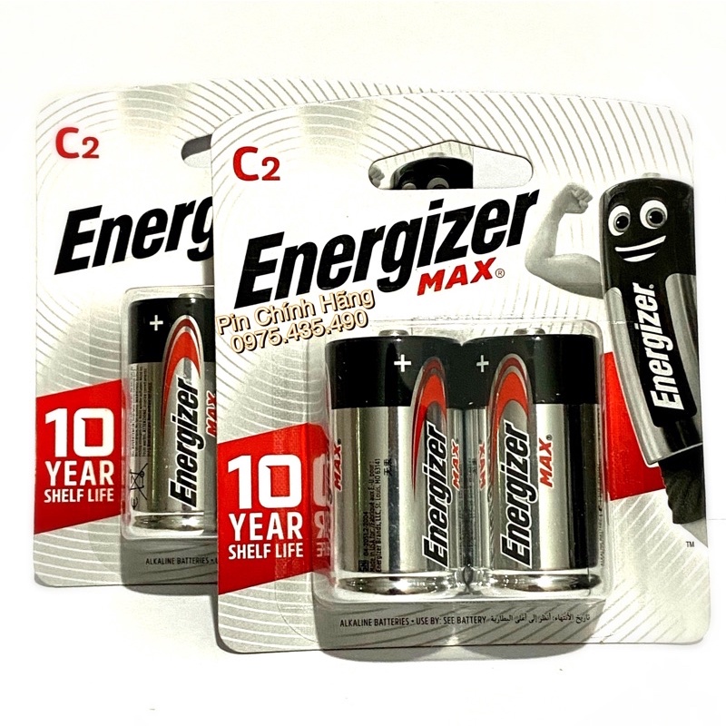 Combo 2 Vỉ Pin Trung Energizer Max E93BP2 Alkaline Chính Hãng Vỉ 2 Viên