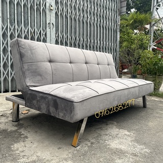 Ghế Sofa Bed hiện đại - Ghế Sofa Phòng Khách Giá xưởng bọc vải Nhung màu xám