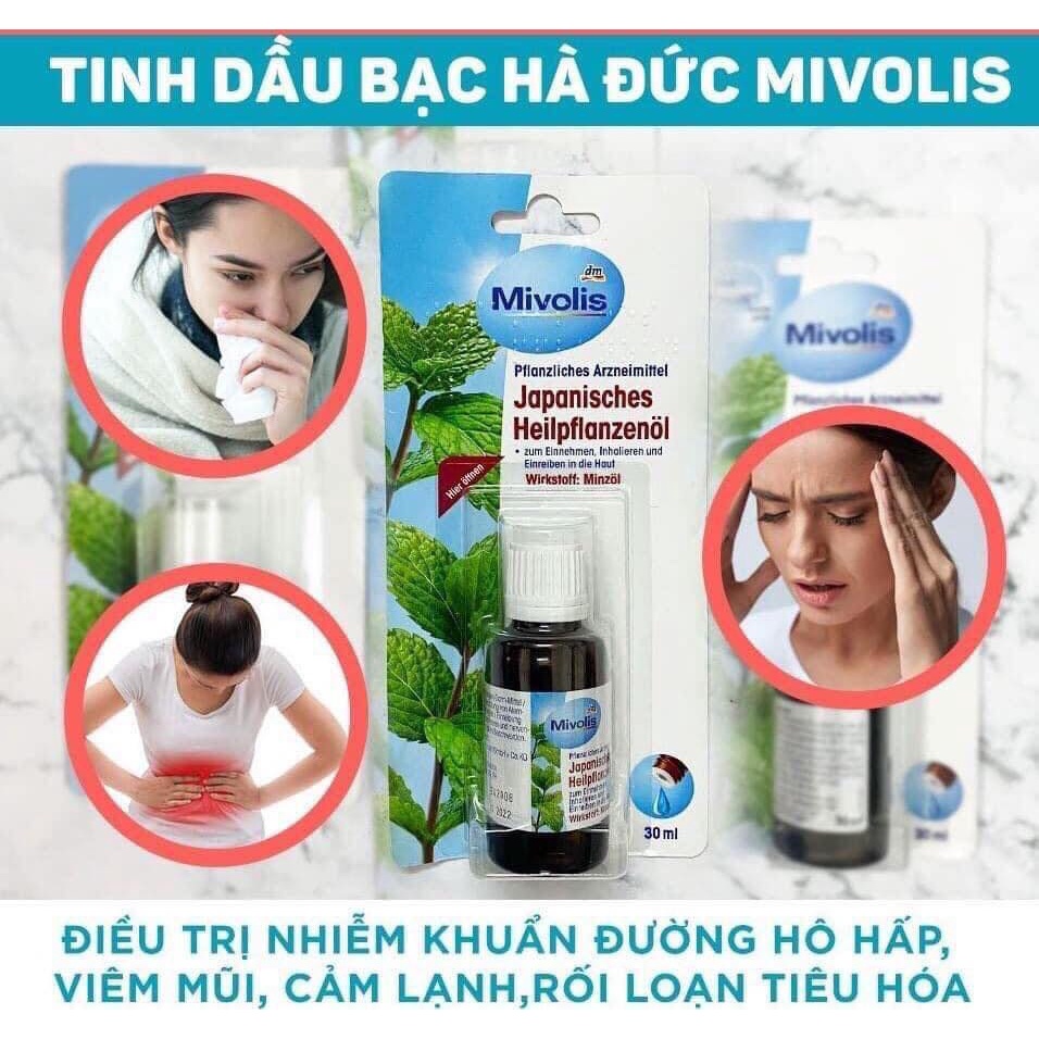 Tinh Dầu Bạc Hà Mivolis 30ml của Đức